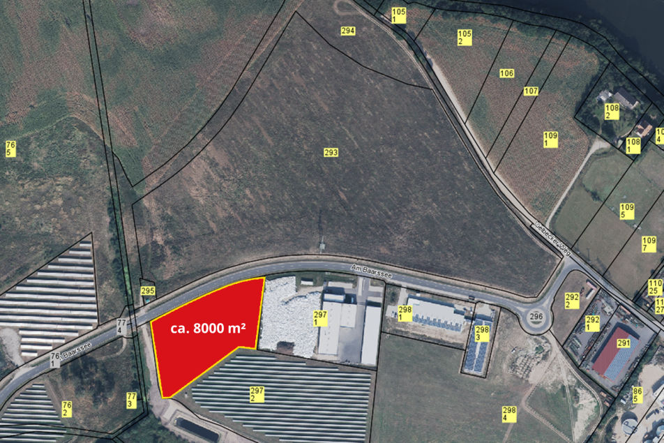 Lage und Größe des Objekts 8000 qm